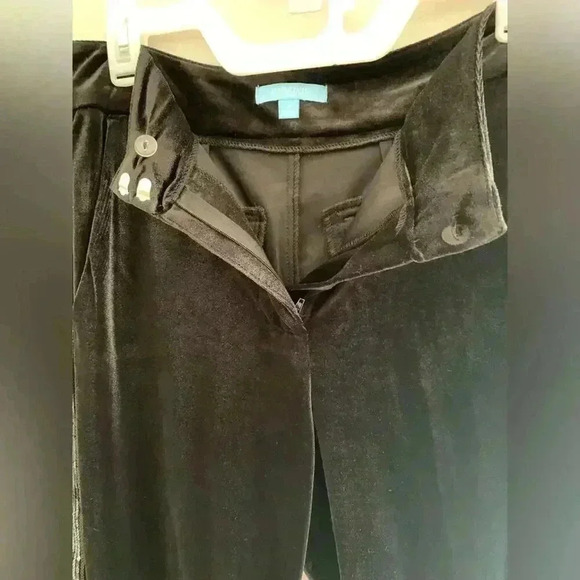 Woman’s Draper James Black Velvet Sequined Accent Holiday Workwear Pants Size 8 - Picture 2 of 13